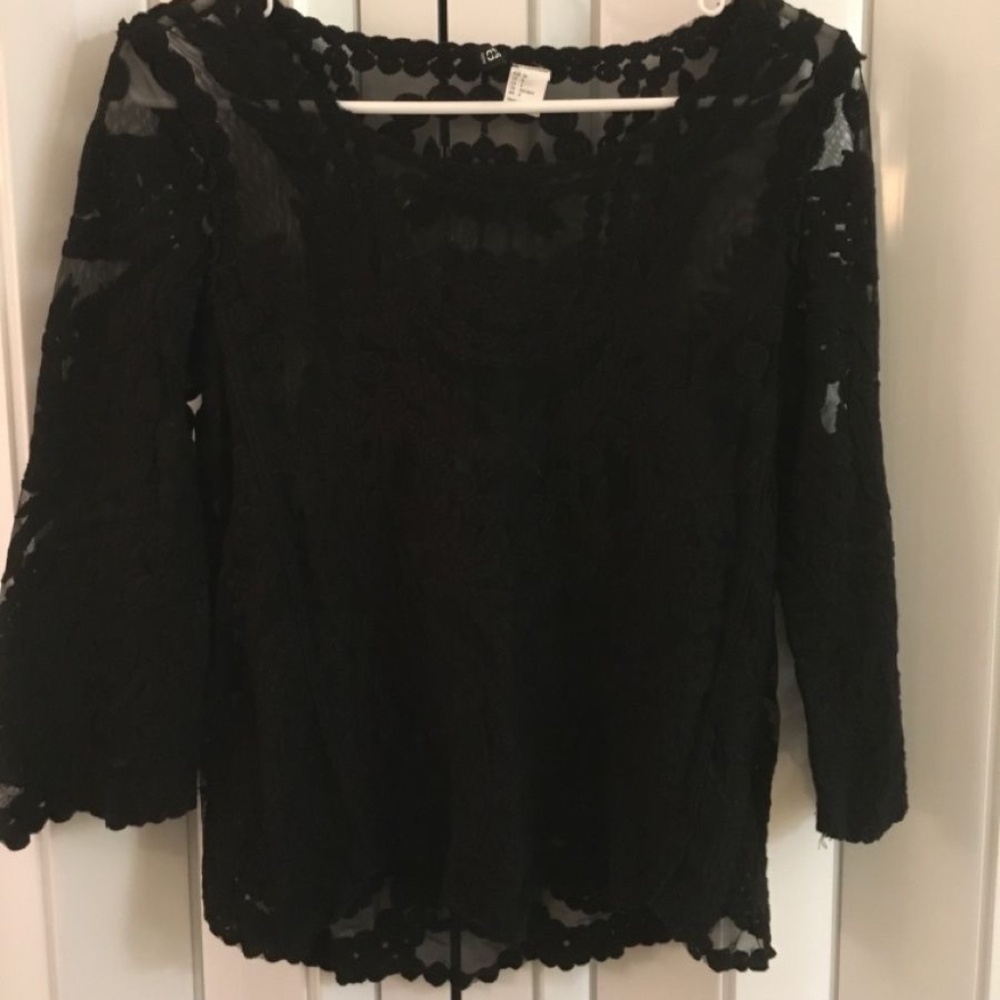 Black Sheer Lacy Blouse